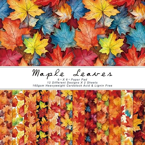 Scrapbooking Papier Herbst Motive, 24 Blätter Scrapbook Papier Herbst Muster Bastelpapier, Designpapier Block mit Muster, Scrapbook Zubehör für DIY Tagebuch Karten Alben Basteln Notizbuch Scrapbooking Papier Herbst Motive, 24 Blätter Scrapbook Papier Herbst Muster Bastelpapier, Designpapier Block mit Muster, Scrapbook Zubehör für DIY Tagebuch Karten Alben Basteln Notizbuch von CHONGQILAO