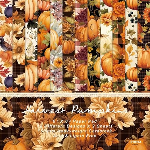 Scrapbooking Papier Herbst Motive, 24 Blätter Scrapbook Papier Herbst Muster Bastelpapier, Designpapier Block mit Muster, Scrapbook Zubehör für DIY Tagebuch Karten Alben Basteln Notizbuch Scrapbooking Papier Herbst Motive, 24 Blätter Scrapbook Papier Herbst Muster Bastelpapier, Designpapier Block mit Muster, Scrapbook Zubehör für DIY Tagebuch Karten Alben Basteln Notizbuch von CHONGQILAO