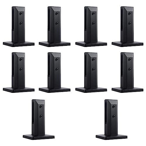 CHOUXUANGA Glasgeländerklemmen, 10er Set Glasklemmen Edelstahl Verstellbare Klemmen mit Schrauben und Gummischeiben Zapfenklemme Zuverlässiger(Black) von CHOUXUANGA