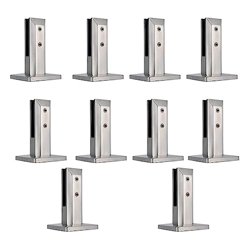 CHOUXUANGA Glasgeländerklemmen, 10er Set Glasklemmen Edelstahl Verstellbare Klemmen mit Schrauben und Gummischeiben Zapfenklemme Zuverlässiger(Silver) von CHOUXUANGA