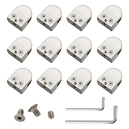 CHOUXUANGA Glasgeländerklemmen, 12 Stück Glasklemmen aus Edelstahl, U-förmige Glasklammern, 8–10–12 mm, verstellbare Klemme for Glasregale, Geländer, zuverlässiger(10mm) von CHOUXUANGA