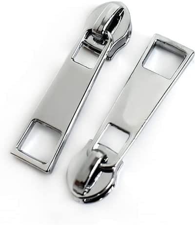 CHOUXUANGA Reißverschlüsse, 5Pcs 79# Ersatz Fix Zipper Sliders Zip Kopf Instant Reparatur Kits(Chrome No5) von CHOUXUANGA