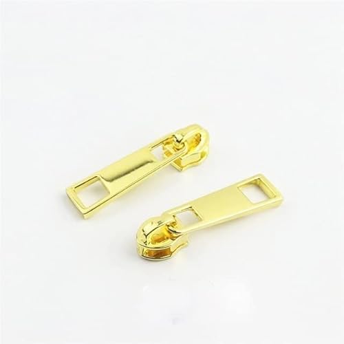 CHOUXUANGA Reißverschlüsse, 5Pcs 79# Ersatz Fix Zipper Sliders Zip Kopf Instant Reparatur Kits(Gold No5) von CHOUXUANGA