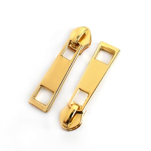 CHOUXUANGA Reißverschlüsse, 5Pcs 79# Ersatz Fix Zipper Sliders Zip Kopf Instant Reparatur Kits(LightGold No5) von CHOUXUANGA