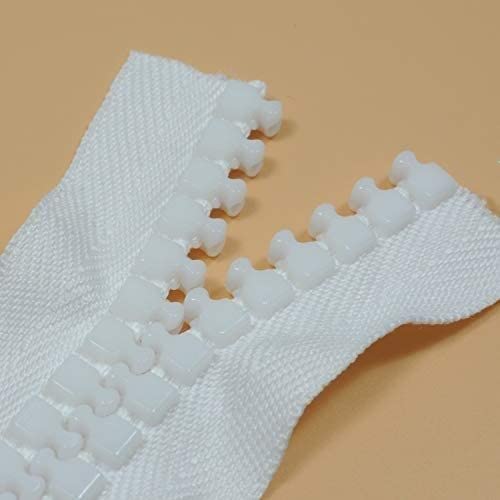 CHOUXUANGA Reißverschlüsse, Reißverschlüsse, Spiralreißverschlüsse, Nahttrenner, Nähwerkzeuge, supergroß, Kunststoff Nr. 20, Größe: 20(White 1m(no Pull)) von CHOUXUANGA