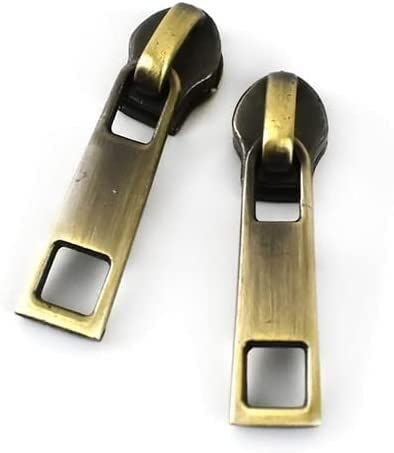 CHOUXUANGA Reißverschlüsse, Reißverschluss-Reparaturset, 10 Stück 3# 5# for Nylon-Reißverschlüsse, Geldbörsen, Taschen, Reißverschlusskopf(Brass No3) von CHOUXUANGA