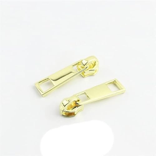 CHOUXUANGA Reißverschlüsse, Reißverschluss-Reparaturset, 10 Stück 3# 5# for Nylon-Reißverschlüsse, Geldbörsen, Taschen, Reißverschlusskopf(Palelightgold No5) von CHOUXUANGA