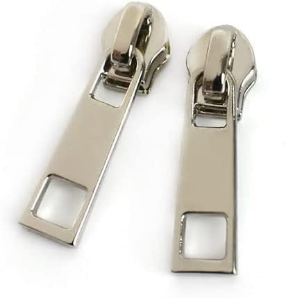 CHOUXUANGA Reißverschlüsse, Reißverschluss-Reparaturset, 10 Stück 3# 5# for Nylon-Reißverschlüsse, Geldbörsen, Taschen, Reißverschlusskopf(Silver No3) von CHOUXUANGA