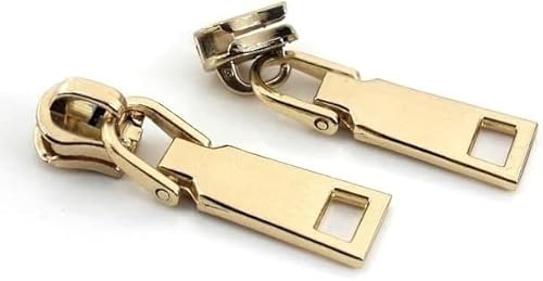 CHOUXUANGA Reißverschlüsse, Reißverschluss-Reparaturset, 20-teilig, Metall 5# Reißverschlussschieber for Jacken, Kleidung, Mäntel(LightGold) von CHOUXUANGA