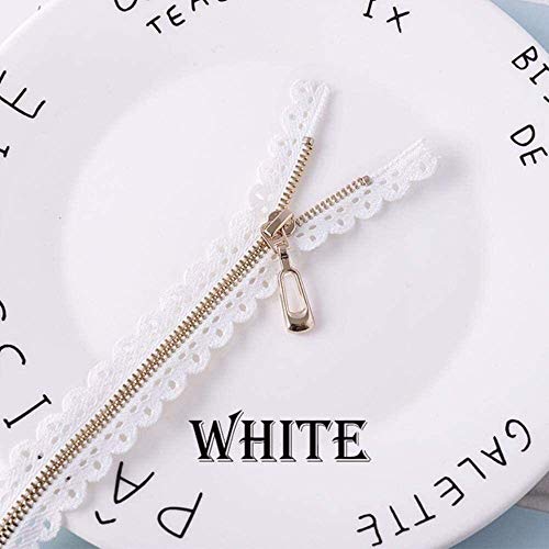 CHOUXUANGA Reißverschlüsse, offener Reißverschluss, Nylon-Reißverschluss, 2 Stück, 20 cm, Spitze, Metallspitze, geschlossene Reißverschlüsse, Beschichtung(Bianco) von CHOUXUANGA
