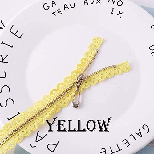 CHOUXUANGA Reißverschlüsse, offener Reißverschluss, Nylon-Reißverschluss, 2 Stück, 20 cm, Spitze, Metallspitze, geschlossene Reißverschlüsse, Beschichtung(Geel) von CHOUXUANGA