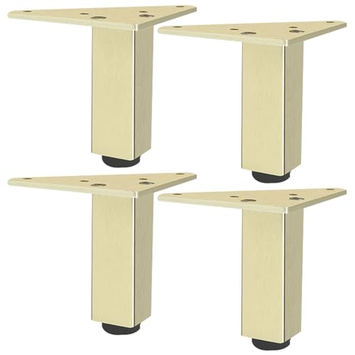 CHOUXUANGA Verstellbare Möbelbeine, 4 Stück Schrankbeine, verstellbar, 6 cm - 60 cm, strapazierfähig, Sofabeine, Schrankfüße, Küchenfüße, Gummimatte, mit Schraube(12cm/4.7") von CHOUXUANGA