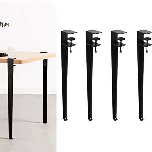 CHOUXUANGA Verstellbare Möbelbeine, 4-teilige Tischklemmbeine aus Metall, Verstellbarer Esstischfuß in Kaffee-F-Form, ohne Stanzdesign, mit verstellbaren Füßen(Black,71cm(28in)) von CHOUXUANGA