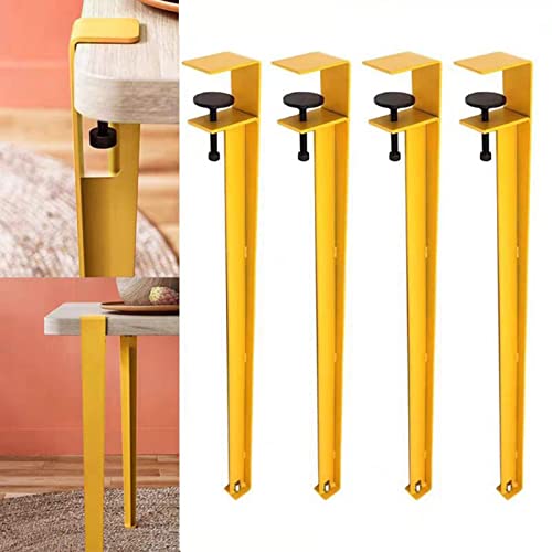 CHOUXUANGA Verstellbare Möbelbeine, 4-teilige Tischklemmbeine aus Metall, Verstellbarer Esstischfuß in Kaffee-F-Form, ohne Stanzdesign, mit verstellbaren Füßen(Giallo,71cm(28in)) von CHOUXUANGA