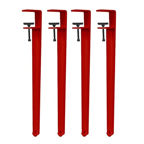 CHOUXUANGA Verstellbare Möbelbeine, 4-teilige Tischklemmbeine aus Metall, Verstellbarer Esstischfuß in Kaffee-F-Form, ohne Stanzdesign, mit verstellbaren Füßen(Rosso,40cm(16in)) von CHOUXUANGA