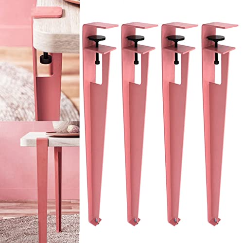 CHOUXUANGA Verstellbare Möbelbeine, 4-teilige Tischklemmbeine aus Metall, Verstellbarer Esstischfuß in Kaffee-F-Form, ohne Stanzdesign, mit verstellbaren Füßen(Roze,76cm(30in)) von CHOUXUANGA