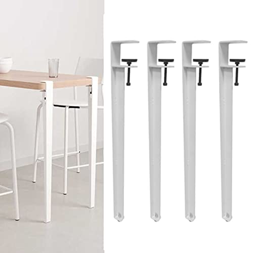 CHOUXUANGA Verstellbare Möbelbeine, 4-teilige Tischklemmbeine aus Metall, Verstellbarer Esstischfuß in Kaffee-F-Form, ohne Stanzdesign, mit verstellbaren Füßen(White,40cm(16in)) von CHOUXUANGA