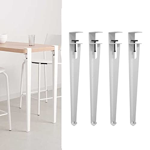 CHOUXUANGA Verstellbare Möbelbeine, 4-teilige Tischklemmbeine aus Metall, Verstellbarer Esstischfuß in Kaffee-F-Form, ohne Stanzdesign, mit verstellbaren Füßen(White,76cm(30in)) von CHOUXUANGA