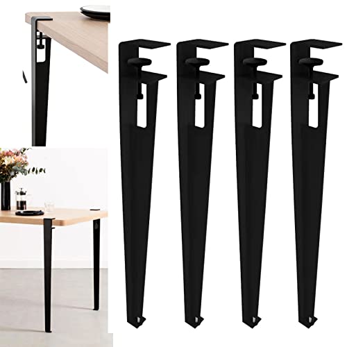 CHOUXUANGA Verstellbare Möbelbeine, 4X verstellbare Möbelbeine aus Metall, abnehmbare Tischklemmbeine, kein Stanzen, Design for Schutz des Schreibtischs(Black) von CHOUXUANGA