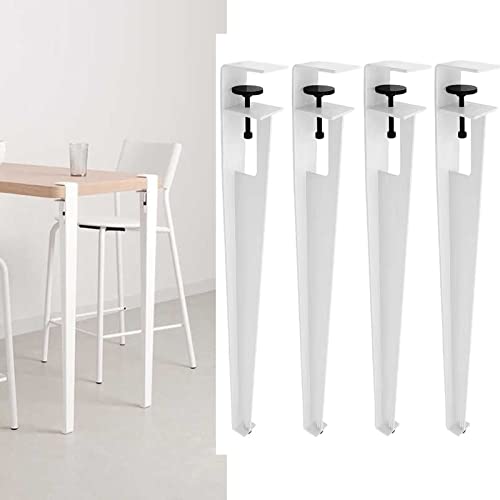 CHOUXUANGA Verstellbare Möbelbeine, 4X verstellbare Möbelbeine aus Metall, abnehmbare Tischklemmbeine, kein Stanzen, Design for Schutz des Schreibtischs(White) von CHOUXUANGA