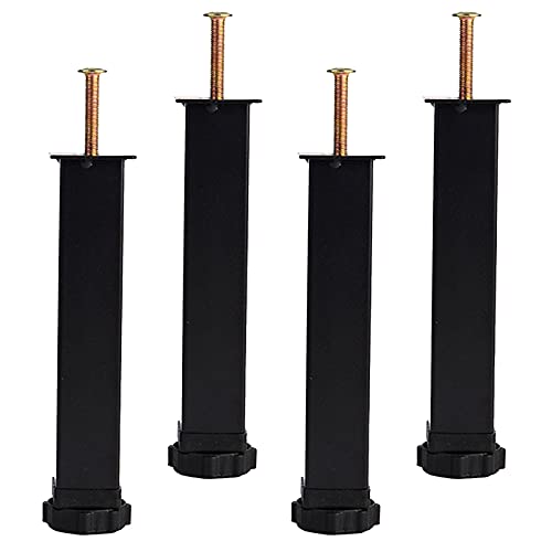 CHOUXUANGA Verstellbare Möbelbeine, 4er-Set Ersatz-Schrankfüße, Stützfüße for Bettrahmen, Stahl, höhenverstellbar 0,2 cm, Bettzubehör, mit Schrauben(30cm/11.8in) von CHOUXUANGA