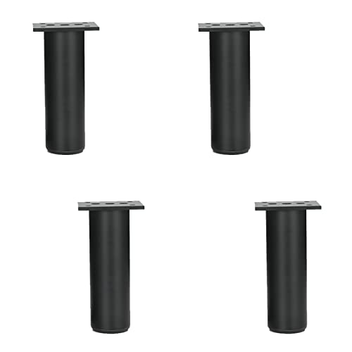 CHOUXUANGA Verstellbare Möbelbeine, 4er-Set Schrankbeine, Ersatzbeine aus Metall-Aluminiumlegierung, Kleiderschrankfüße, Höhenverstellbar 0~13 mm(Black,6cm/2.4in) von CHOUXUANGA