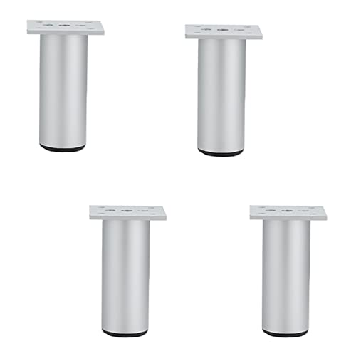 CHOUXUANGA Verstellbare Möbelbeine, 4er-Set Schrankbeine, Ersatzbeine aus Metall-Aluminiumlegierung, Kleiderschrankfüße, Höhenverstellbar 0~13 mm(Silver,12cm/4.7in) von CHOUXUANGA