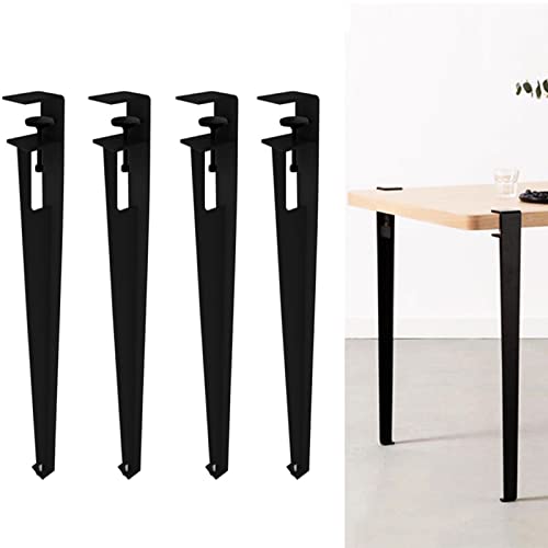 CHOUXUANGA Verstellbare Möbelbeine, F-förmige Couchtischbeine, Esstischfüße, Eisen-Werkbankbeine, DIY-Bar-Stützbeine, Esstischbeine, kein Stanzen, verstellbare Füße(Black,71cm(28in)) von CHOUXUANGA