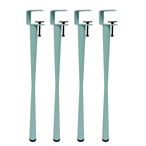 CHOUXUANGA Verstellbare Möbelbeine, F-förmige DIY-Esstischbeine aus Eisen, Kaffee-Eisen-Werkbankfuß, Design ohne Stanzen, mit Bodenschonern(Cyan,71cm(28in)) von CHOUXUANGA