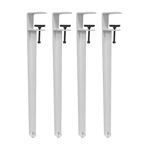 CHOUXUANGA Verstellbare Möbelbeine, Verstellbare Tischklemmbeine, Stangenbeine, Werkbankstützbeine, Esstischbeine, Kein Stanzen, Mit Bodenschonern(White,40cm(16in)) von CHOUXUANGA