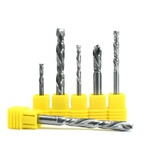 CHPGKGVNVT 3,175/4/6 mm Schaft Kompressionsfräser Up & Down Cut 2 Flöte Spiral Hartmetall-Schaftfräser CNC-Fräser for die Holzbearbeitung Fräseinsätze(1pc,3.175x3.175x17x45) von CHPGKGVNVT