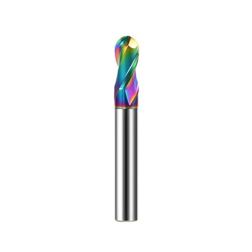 CHPGKGVNVT 3 Stück R0.5-R6.0mm CNC-Maschinenbearbeitungsfräser HRC50/55/70 2-schneidige Hartmetall-Kugelkopffräser for die Stahl-/Aluminiumverarbeitung Fräseinsätze(HRC55-DLC,R4x16x8Dx100L) von CHPGKGVNVT