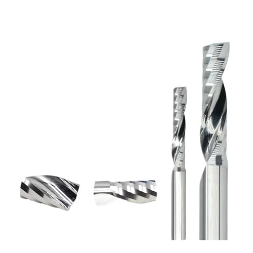 CHPGKGVNVT 5 stücke Einzelflöte Spiralschneider 3,175/4/5/6mm Schaft 1F Up Cut Hartmetall-schaftfräser Set CNC Router Bits for Gravieren Acryl Holz Fräseinsätze(5pcs 6x5x22x50) von CHPGKGVNVT
