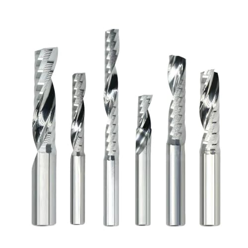 CHPGKGVNVT Hartmetall-Fräser mit Einzelflöte, Up-Cut, 3,175/4/6 mm, 1-Flöte, Spiral-Schaftfräser, CNC-Fräser for Schneiden von PVC, Acryl, Holz Fräseinsätze(1 pc,4x4x17x38) von CHPGKGVNVT