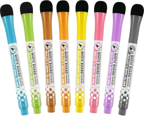 CHPN - Whiteboard -Marker - Markierungen für Whiteboard - White Board - Markierungen - 8 Stück - Farben - Blackboard -Marker - überschüssig - mit Wischwisch - überschüssige Marker - Universal CHPN - Whiteboard -Marker - Markierungen für Whiteboard - White Board - Markierungen - 8 Stück - Farben - Blackboard -Marker - überschüssig - mit Wischwisch - überschüssige Marker - Universal von CHPN
