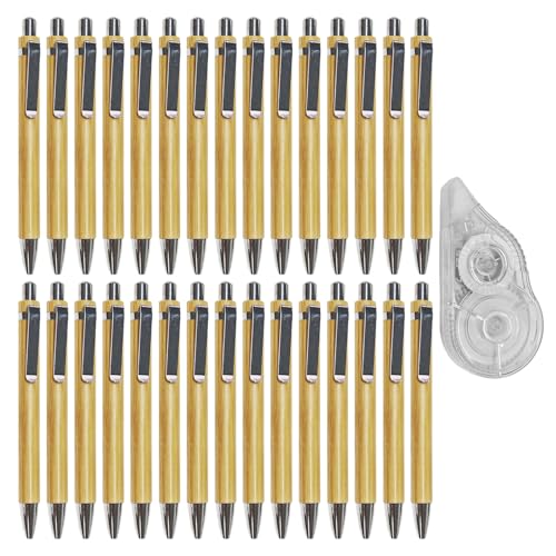 30 Stück Kugelschreiber Aus Holz Und 1 Stück Korrekturband, Lern- Und Bürobedarf, Schreibwarenstifte Im Einfachen Design, Klickstifte, Schreibwaren Für Studenten 30 Stück Kugelschreiber Aus Holz Und 1 Stück Korrekturband, Lern- Und Bürobedarf, Schreibwarenstifte Im Einfachen Design, Klickstifte, Schreibwaren Für Studenten von CHROMACRAFT