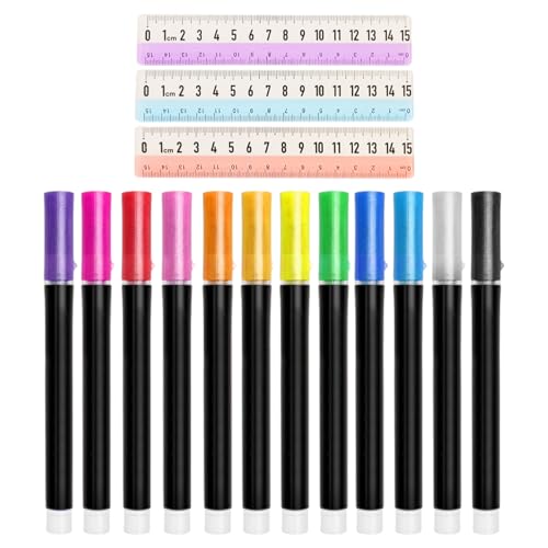 CHROMACRAFT 12 Bunte Pinsel Und 3 Lineale, Malwerkzeuge, Glitzerpinsel, Fluoreszierende Marker, DIY-Bastelzubehör CHROMACRAFT 12 Bunte Pinsel Und 3 Lineale, Malwerkzeuge, Glitzerpinsel, Fluoreszierende Marker, DIY-Bastelzubehör von CHROMACRAFT