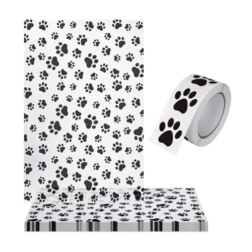 CHROMACRAFT 50 Blatt Geschenkpapier Mit Hundepfotenabdruck Und 1 Rolle Siegelaufkleber, Süßes Geschenkpapier, Geschenkverpackungsmaterialien CHROMACRAFT 50 Blatt Geschenkpapier Mit Hundepfotenabdruck Und 1 Rolle Siegelaufkleber, Süßes Geschenkpapier, Geschenkverpackungsmaterialien von CHROMACRAFT
