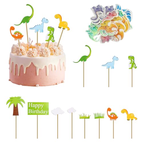 CHROMACRAFT 50 Stück Dinosaurier-Kuchenaufsätze, 11 Stück Dinosaurier-Geburtstags-Kuchenaufsätze, Happy Birthday Dinosaurier-Kuchenaufsätze, Cupcake-Aufsätze, Kindergeburtstagsdekorationen CHROMACRAFT 50 Stück Dinosaurier-Kuchenaufsätze, 11 Stück Dinosaurier-Geburtstags-Kuchenaufsätze, Happy Birthday Dinosaurier-Kuchenaufsätze, Cupcake-Aufsätze, Kindergeburtstagsdekorationen von CHROMACRAFT
