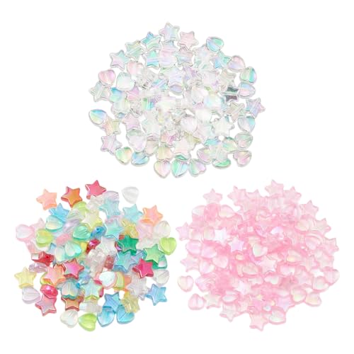 CHROMACRAFT 600 Perlen, Stern-Liebesperlen, Bunte Perlen Mit Löchern, DIY-Bastel-Schmuckzubehör, Halskette, Armband, Lose Perlendekoration von CHROMACRAFT