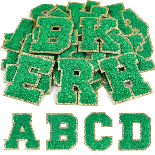 CHRORINE 26/52/104 Stück Selbstklebende Chenille Buchstabenflicken A-Z, Kann auch Nähen oder Bügeln, Bestickte Alphabet Patch Aufkleber für DIY Kleidung, Taschen, Hüte (26, Dunkelgrün, Höhe 2,16″) CHRORINE 26/52/104 Stück Selbstklebende Chenille Buchstabenflicken A-Z, Kann auch Nähen oder Bügeln, Bestickte Alphabet Patch Aufkleber für DIY Kleidung, Taschen, Hüte (26, Dunkelgrün, Höhe 2,16″) von CHRORINE
