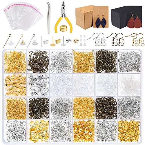 CHRORINE 2940 Pcs Schmuck Basteln Zubehör Ohrringherstellung Kit ohrringe Ohrhaken Biegeringe für die Herstellung und Reparatur von Ohrringen Armband DIY CHRORINE 2940 Pcs Schmuck Basteln Zubehör Ohrringherstellung Kit ohrringe Ohrhaken Biegeringe für die Herstellung und Reparatur von Ohrringen Armband DIY von CHRORINE