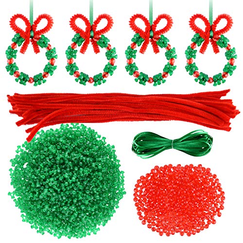 CHRORINE 30 Stück Weihnachts Perlen Ornament Set, Weihnachts Bastelkranz Perlen, Dreiförmige DIY Perlen zum Aufhängen am Weihnachtsbaum, Weihnachtsparty Dekoration CHRORINE 30 Stück Weihnachts Perlen Ornament Set, Weihnachts Bastelkranz Perlen, Dreiförmige DIY Perlen zum Aufhängen am Weihnachtsbaum, Weihnachtsparty Dekoration von CHRORINE