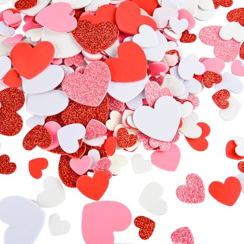 CHRORINE 350 Stück Schaumstoff-Herz-Aufkleber, Valentinstag, Glitzer, selbstklebende Aufkleber, Herzformen, bunte Aufkleber für Valentinstag, Dekoration, Hochzeitsbedarf, DIY, Kunst, Handwerk, CHRORINE 350 Stück Schaumstoff-Herz-Aufkleber, Valentinstag, Glitzer, selbstklebende Aufkleber, Herzformen, bunte Aufkleber für Valentinstag, Dekoration, Hochzeitsbedarf, DIY, Kunst, Handwerk, von CHRORINE