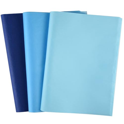 CHRORINE 50 Blatt blaues Seidenpapier, mehrfarbig, Kunst, Geschenkpapier, Großpackung für Babyparty, Hochzeit, Geburtstag, DIY und Basteldekoration CHRORINE 50 Blatt blaues Seidenpapier, mehrfarbig, Kunst, Geschenkpapier, Großpackung für Babyparty, Hochzeit, Geburtstag, DIY und Basteldekoration von CHRORINE