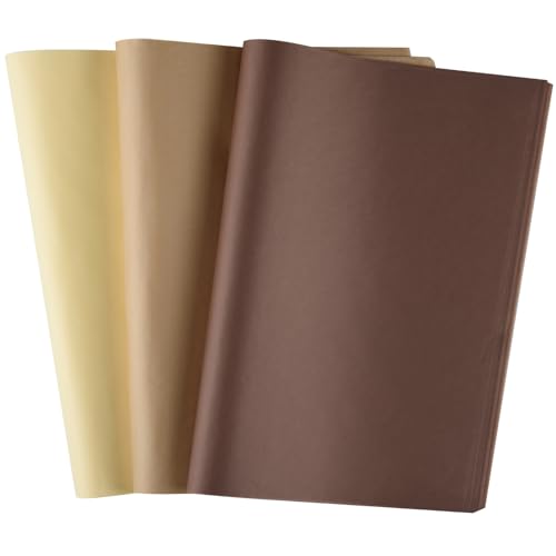 CHRORINE 50 Blatt braunes Seidenpapier, mehrfarbig, Kunst, Geschenkpapier, Großpackung für Babyparty, Hochzeit, Geburtstag, DIY und Basteldekoration CHRORINE 50 Blatt braunes Seidenpapier, mehrfarbig, Kunst, Geschenkpapier, Großpackung für Babyparty, Hochzeit, Geburtstag, DIY und Basteldekoration von CHRORINE