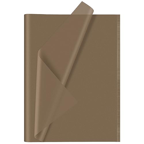 CHRORINE 60 Blatt braunes Seidenpapier, Kunst, Geschenkverpackung, Seidenpapier, Großpackung für Bastelarbeiten, Dekoration, Geburtstag, Urlaub, Party (50,8 x 36,8 cm) von CHRORINE