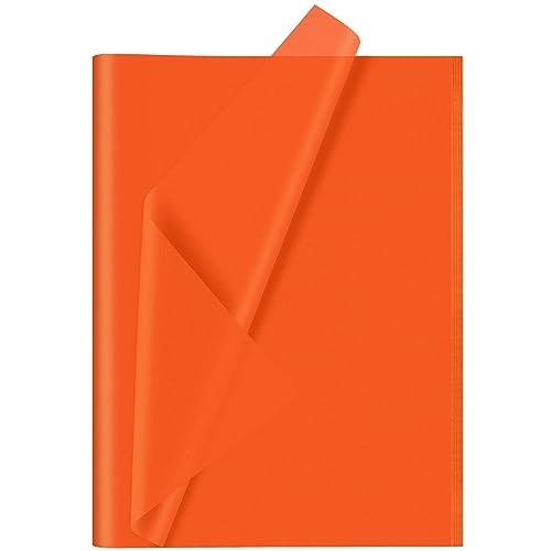 CHRORINE 60 Blatt Orange Seidenpapier für Halloween Thanksgiving - Geschenkverpackung, DIY Handwerk, Dekoration, Geburtstag, Urlaubsparty (50,8 x 37,8 cm) von CHRORINE