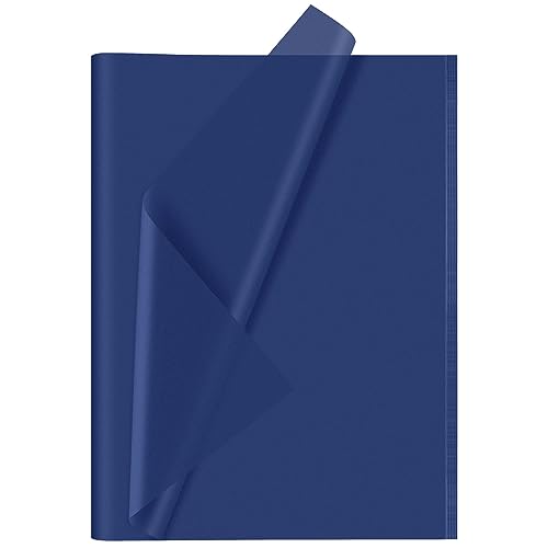 CHRORINE Seidenpapier, 60 Blatt, Marineblau, Kunst, Geschenkverpackung, Seidenpapier, Großpackung für Bastelarbeiten, Dekoration, Geburtstag, Urlaub, Jungenparty (50,8 x 36,8 cm) von CHRORINE