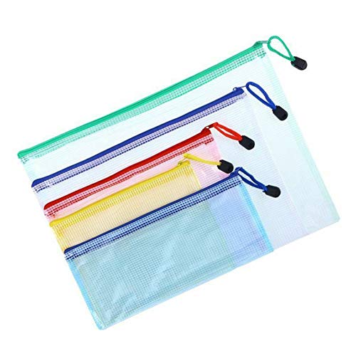 5 Stück PVC-Aktenordner, Netz-Dokumententaschen, Aufbewahrungstasche mit Reißverschluss für Bürobedarf, Reisezubehör, A4, A5, B5, A6, B6 5 Stück PVC-Aktenordner, Netz-Dokumententaschen, Aufbewahrungstasche mit Reißverschluss für Bürobedarf, Reisezubehör, A4, A5, B5, A6, B6 von CHRYE